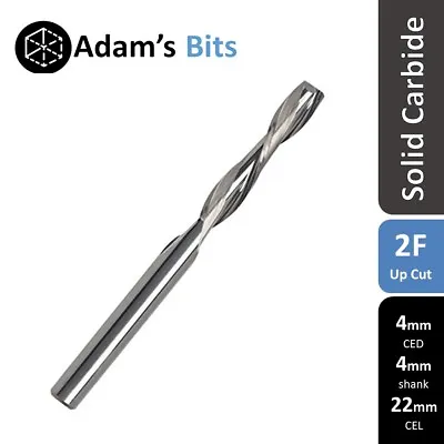 4mm Cut/shank Spiral 2 Flute 22mm Carbide End Mill CNC Tool Router Bit Slot • $12.95