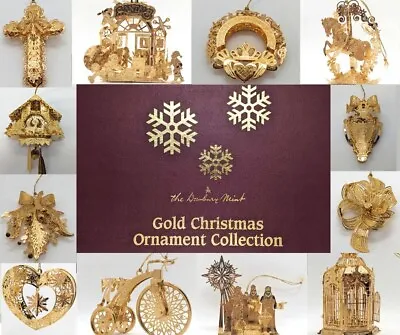 2006 Danbury Mint Gold Christmas Ornament Collection 12pc + Original Box • $99