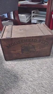 Moosehead Beer Wooden Crate. Sliding Lid With Checkerboard! • $50