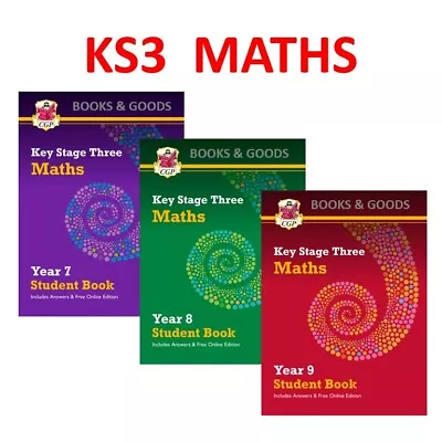 New KS3 Maths Student Books With Answers Year 7 8  9 Key Stage 3 Cgp 2021 • £17.99