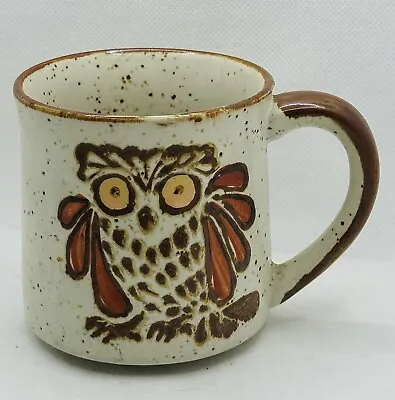 Vintage Owl Speckled Ceramic Mug Coffee Cup 1970’s Excellent Condition • $12