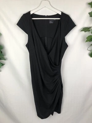 $29.95 • Buy ASOS Curve Plus Size Black Stretch Cap Sleeve Knee Length Fitted Dress - Size 20