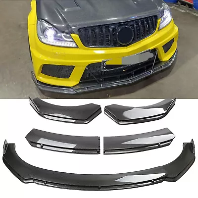 For Mercedes Benz C63 AMG W204 Carbon Fiber Style Front Bumper Splitter Spoiler • $69.99