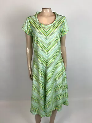 Vintage 70's Walden Classics Women's Dress Polyester Party Striped Scoop Neck Z2 • $9.99