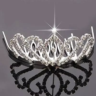 Mini 2.56 Inchs Rhinestone Tiara Comb Crown For Girls Wedding Bride Prom Birthda • $13.71
