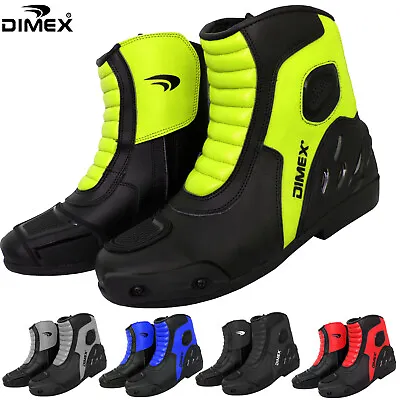 Motorcycle Sports Short Boots Motorbike Leather Adventure Ankle Shoes Racing CE • $55.94