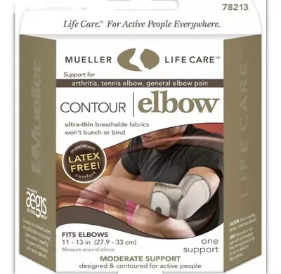 Mueller Life Care Contour Elbow Support(MODERATE)4-Tennis Elbow/Gen Pain MEDIUM • $10.88