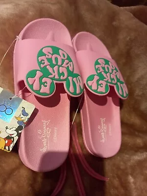 Disney 100 Mickey Minnie Mouse Pool Sliders Slipper UK Size 5 New • £11.99