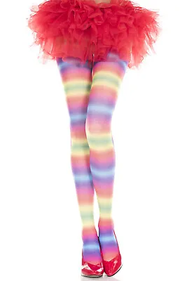 Rainbow Multi Colour Opaque 70 Denier Tights Sexy Designer Lingerie P37023 • £13.49