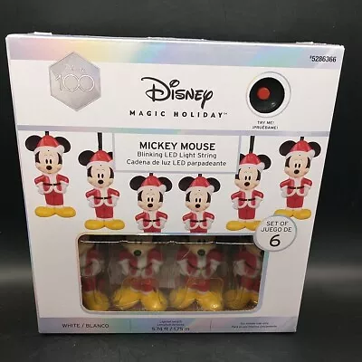 Disney Magic Holiday Christmas Mickey Mouse Blinking LED 6 Light String NEW  • $21