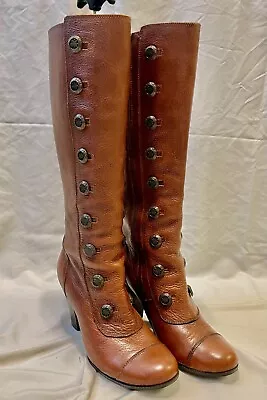 Rare Miz Mooz Henley Button Boots Burnished Toffee 10M Pre-owned • $69