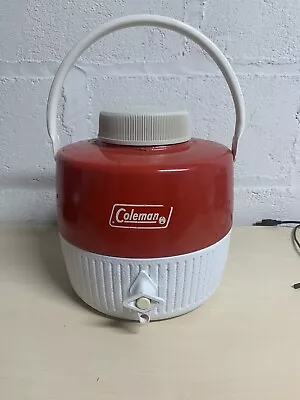 $9.99 • Buy Vintage COLEMAN PICNIC JUG Cooler With Lid, Red 1 Gallon Water Thermos Camping