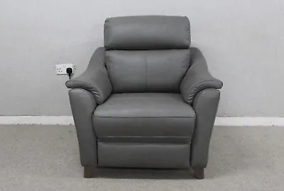 G Plan Hurst Texas Charcoal Leather Power Reclining Armchair RRP £2839 • £1195