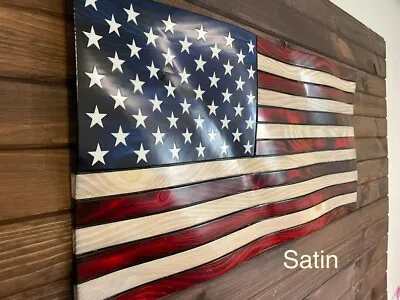 Wooden American Flag Waving American Flag Charred American Flag Classic Wall • $225