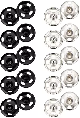 Sumind 100 Sets Sew-On Snap Buttons Metal Snap Fastener Buttons Press Button For • $9.99