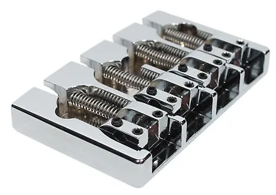 Hipshot A-Style FM1 4-String 5-Hole Brass Retrofit Fender Bass Bridge - CHROME • $93.92