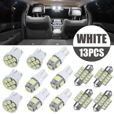 $10.67 • Buy 13Pcs Car Interior Parts LED Lights Kit For Dome License Plate Lamp Bulb White