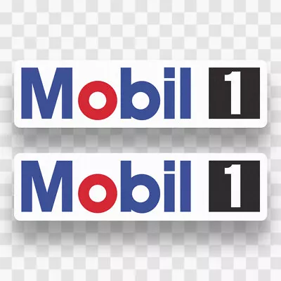 (2) Mobil 1 Sticker Decal Vinyl Racing Car Truck Bike Mobil1 Performance PREMIUM • $6.63