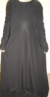 Girls Childrens Kids Regular Flair Abaya Jilbab Maxi KaftanBlack Sizes 34-50 • £11.99