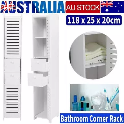 Bathroom Tallboy Furniture Toilet Storage Cabinet Laundry Cupboard Tall 118CM AU • $62.01