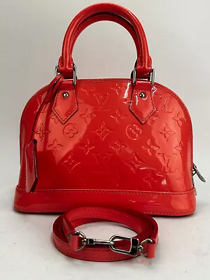 Louis Vuitton Monogram Alma BB Vernis Coral Patent Bag W/Shoulder Strap Private • $539.99