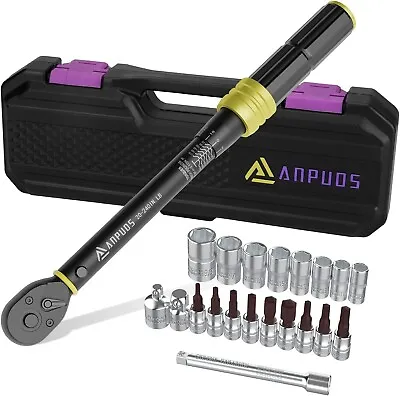 Click Torque Wrench Set 1/4  Or 3/8  Or 1/2  Drive Adjustable Ratchet For Bike • $35.99