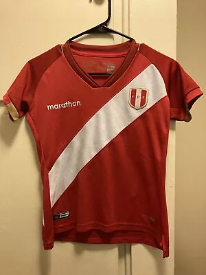 MARATHON PERU FPF Soccer Women's Jersey Size Small CAMISETA Qatar 2022 • $39.99