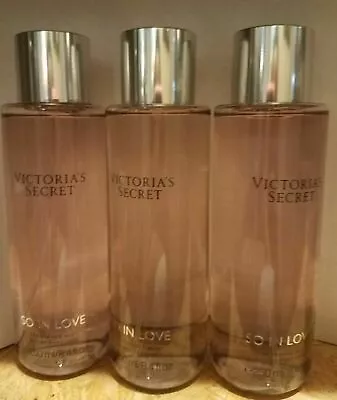 3 VICTORIA'S SECRET SO IN LOVE FRAGRANCE MIST/ SPRAY 8.4 Oz Each Discontinued • $49.95