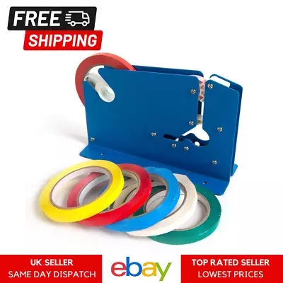 9mm X 66m Strong Vinyl Sealing Coloured Tape Plastic Bag Neck Sealer 5 Colours • £3.99