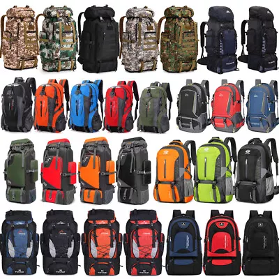 40L-50L-60L-80L-100L Hiking Camping Backpack Waterproof Men Large Rucksack Bag • £17.98