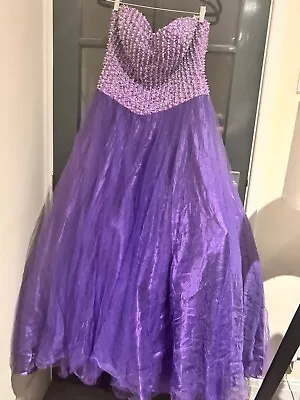 Cadbury Purple Gino Cerruti Corset Back Prom/bridesmaid Dress In Size 14 (xl) • £180