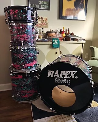 Mapex Drum Kit Custom Splatter Paint Finish Drums • $500