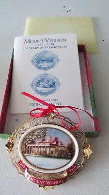 Mount Vernon 150th Anniversary 24 KT Gold Finish 2010 Ornament • $14.99