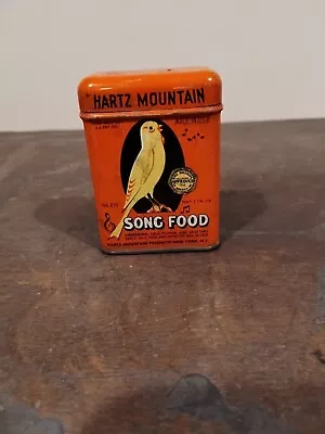 Vintage Hartz Mountain Products 1.25oz Song Food Orange Empty Metal Tin #210 • $12