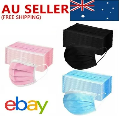 50-100pack Face Mask 3 Layer Ply Mouth Masks Anti Bacterial Surgical Reusable~ • $15.89