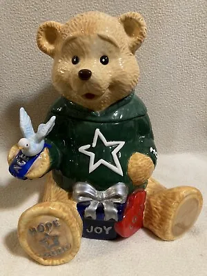 Vintage Teddy Bear Holiday Cookie Jar NEW • $23.16