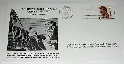 John Glenn Mercury Flight 1975 Anniversary Photo Cachet & Cover Cape Canaveral • $19