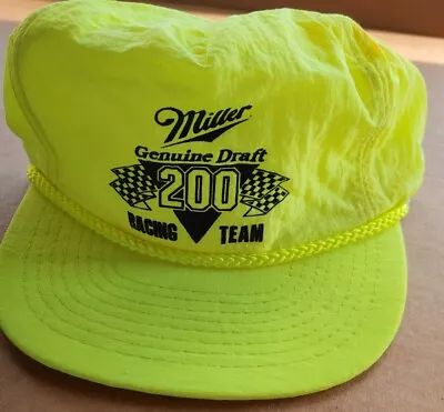 Vintage Miller Genuine Draft Neon Racing Hat • $9.99