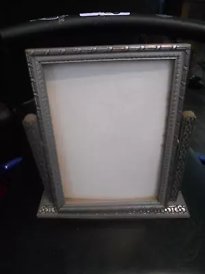 Vintage Silver Color Wood Frame For 5 X 7 Picture Swings On Stand Details! • $25