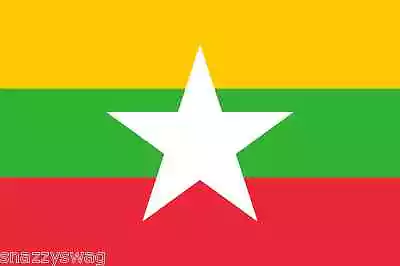 MYANMA NEW NATIONAL FLAG OF MYANMAR 5 X 3ft New GREAT QUALITY • £3.95