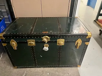 Antique Top Stagecoach Trunk ~ Vintage Ship Steamer Luggage Chest • $780