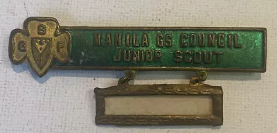 Vintage Girl Guides Manila GS Council Junior Scouts Name Badge Pin • $50