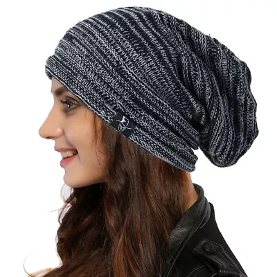 FORBUSITE  Winter Womens Beanie Hat Men Skull Cap Knit Slouchy Baggy Cuff Hats • $11.99