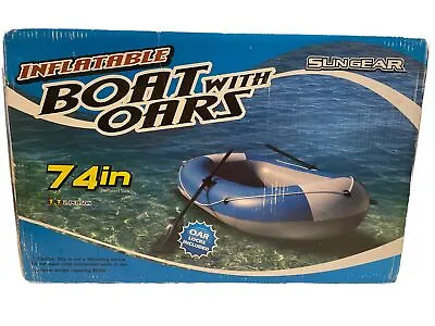 Sun Gear 2 Person Inflatable Boat With Oars 74” NIB • $39.97