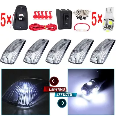 5x Cab Roof Clearance Marker LED Lights +Wiring Smoke For 88-02 Chevy Kodiak/GMC • $21.88