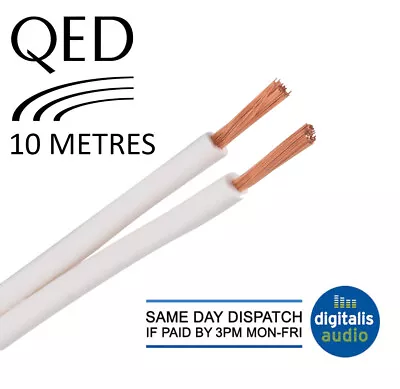 10m Of QED 79 Strand White Oxygen Free Copper (OFC) HiFi Speaker Cable • £19.95