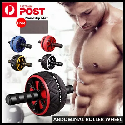 AB Abdominal Roller Wheel Fitness Waist Core Workout Exercise Wheel Home Gym AU • $17.14