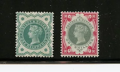 Great Britain #125 & #126 (G615) Queen Victoria 1/2p & 1 Shilling MHCV$69.50 • $9.90