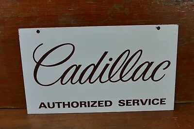 Vintage 1970s Cadillac Authorized Service Two Sided Advertising Dealership Sign • $349.95