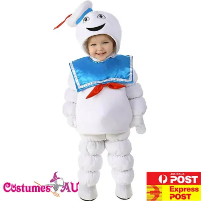 Kids Ghostbusters Stay Puft Costume Marshmallow Man Baby Toddler Child Halloween • $42.74